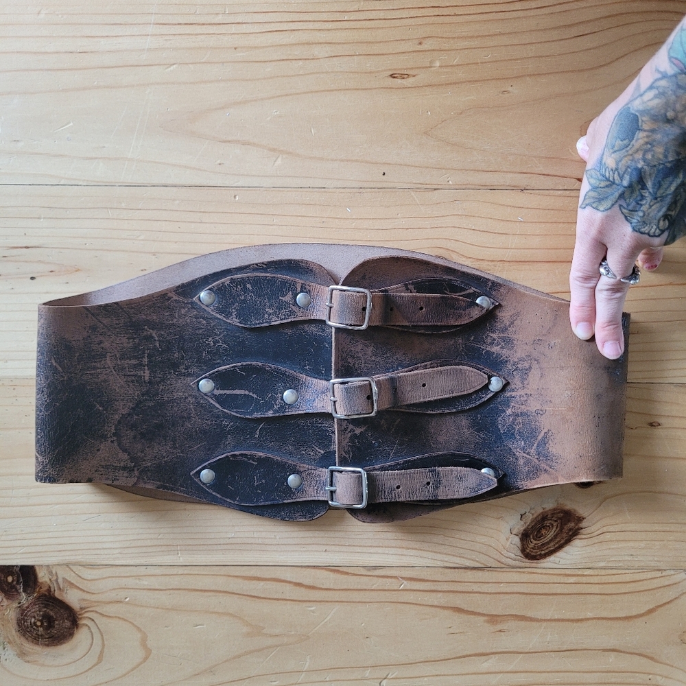 Rustic Vintage Leather Corset Belt